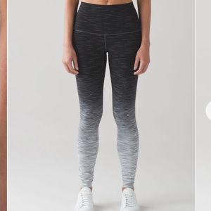 lululemon Wunder Under Leggings Womens 4 Ombre Black White Grey Yoga